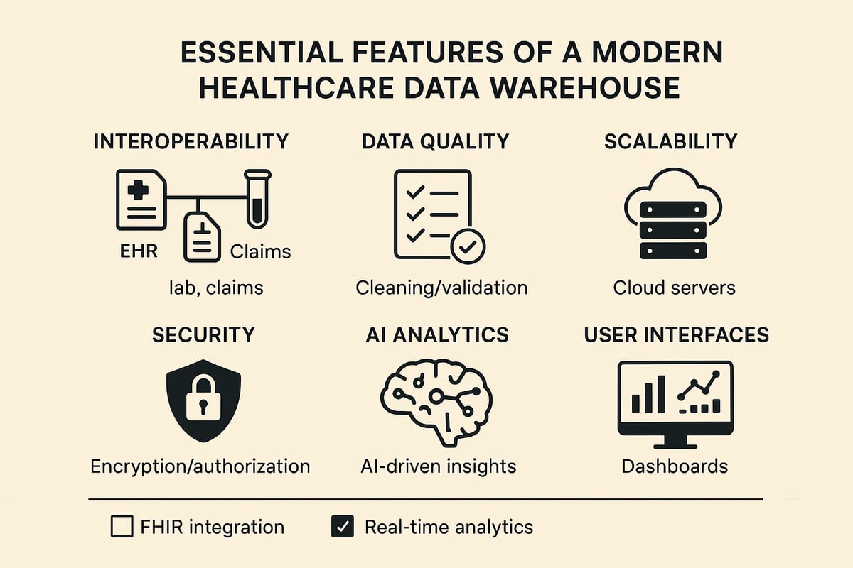Essential Features of a Modern Healthcare Data Warehouse