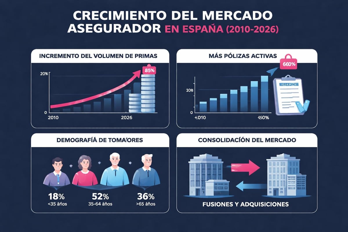 Número de Seguros en España: Guía Completa 2026 2 Evolución del mercado asegurador español