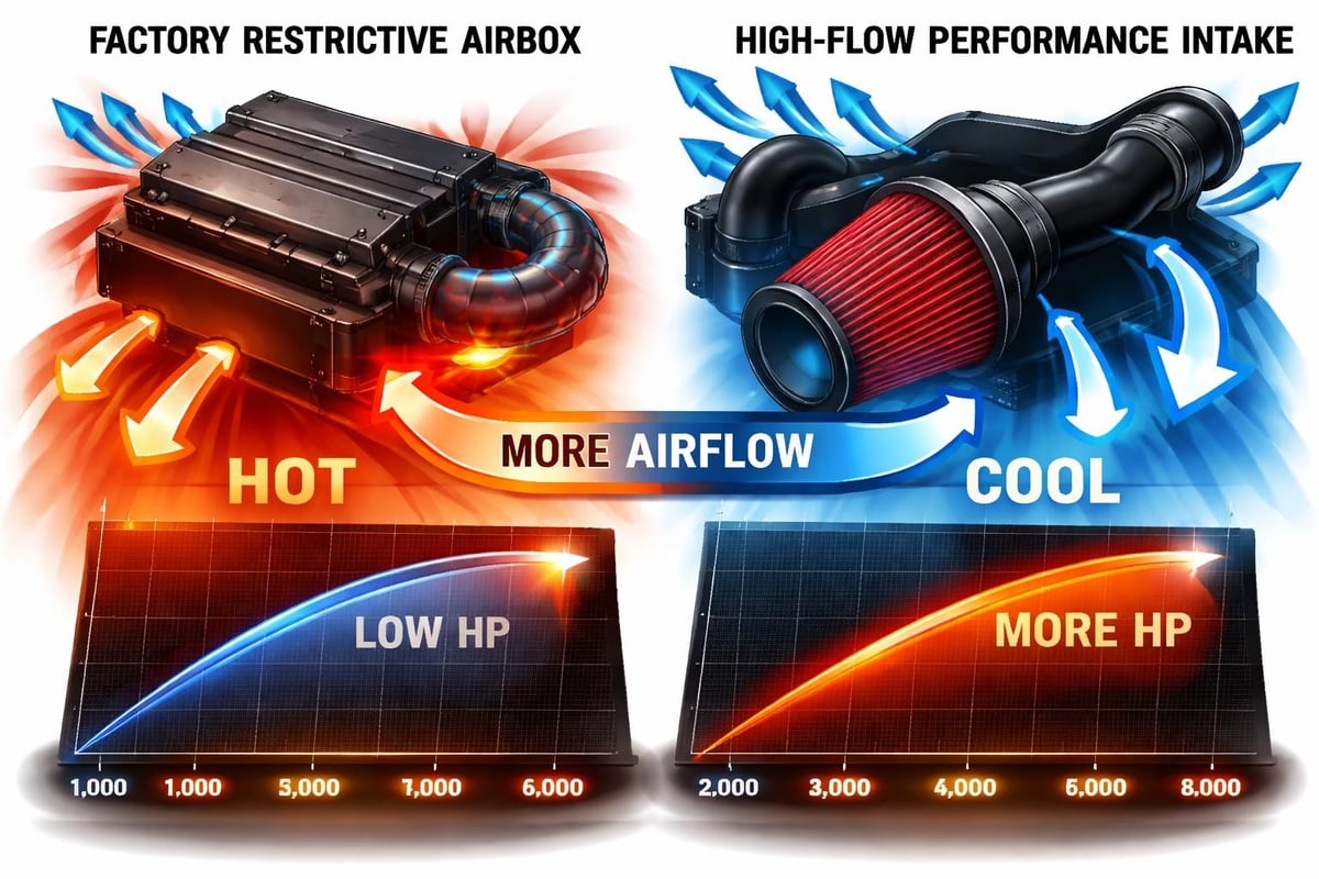 Cold air intake airflow comparison