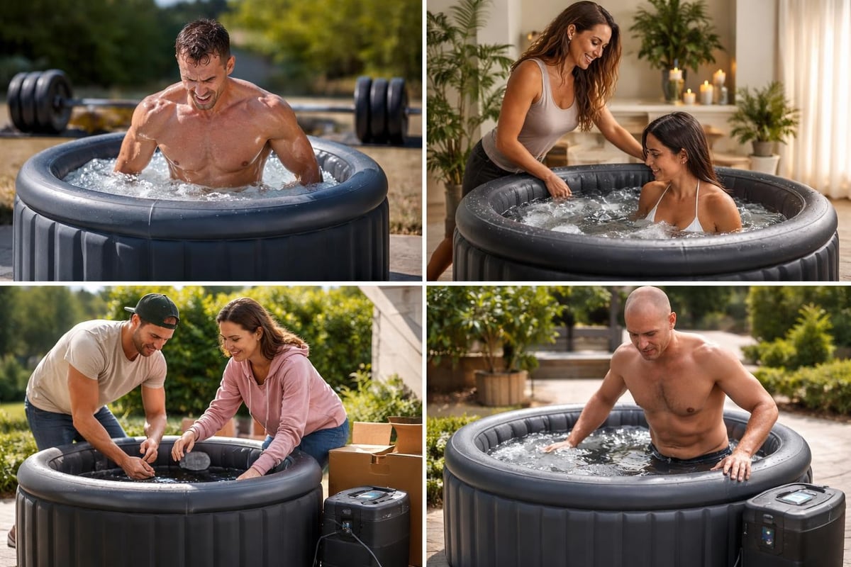Inflatable cold plunge user profiles
