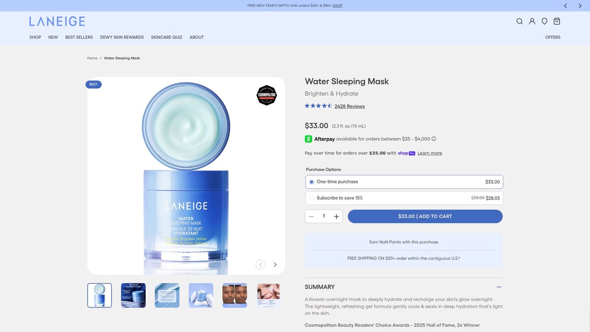 9 Must-Try Healthy And Beauty Products for Glowing Skin in 2026 - Laneige Water Sleeping Mask