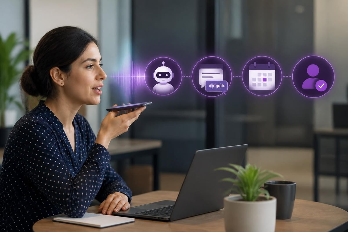 Voice commands triggering business workflows