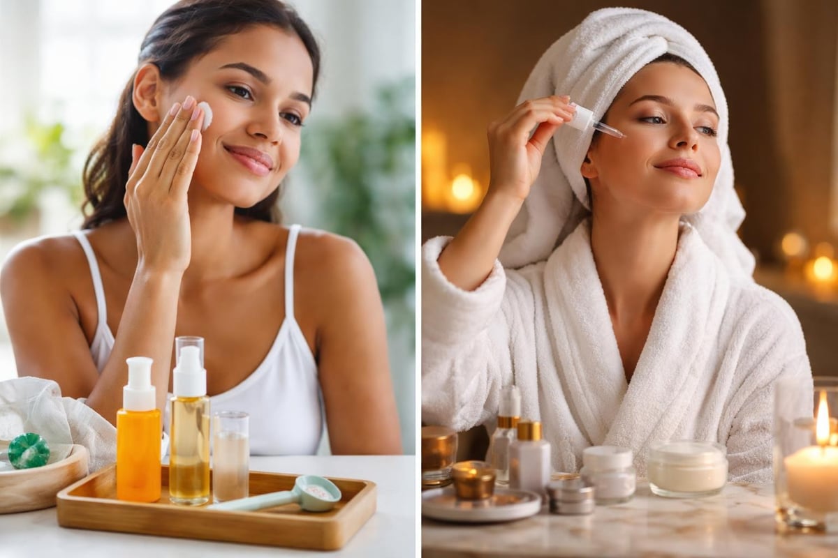 Morning and evening skincare rituals