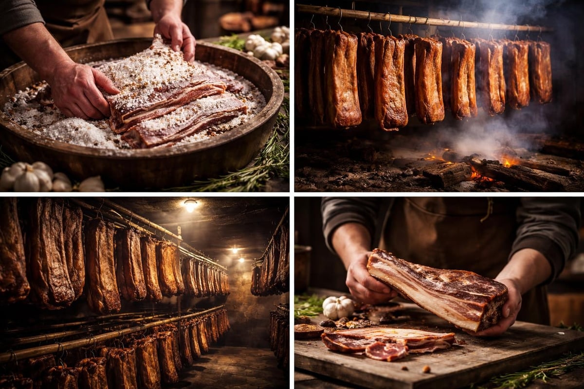 Traditionelle Speckreifung in den Alpen
