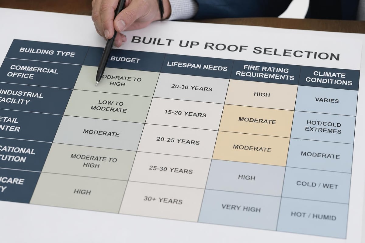 Built up roof decision factors