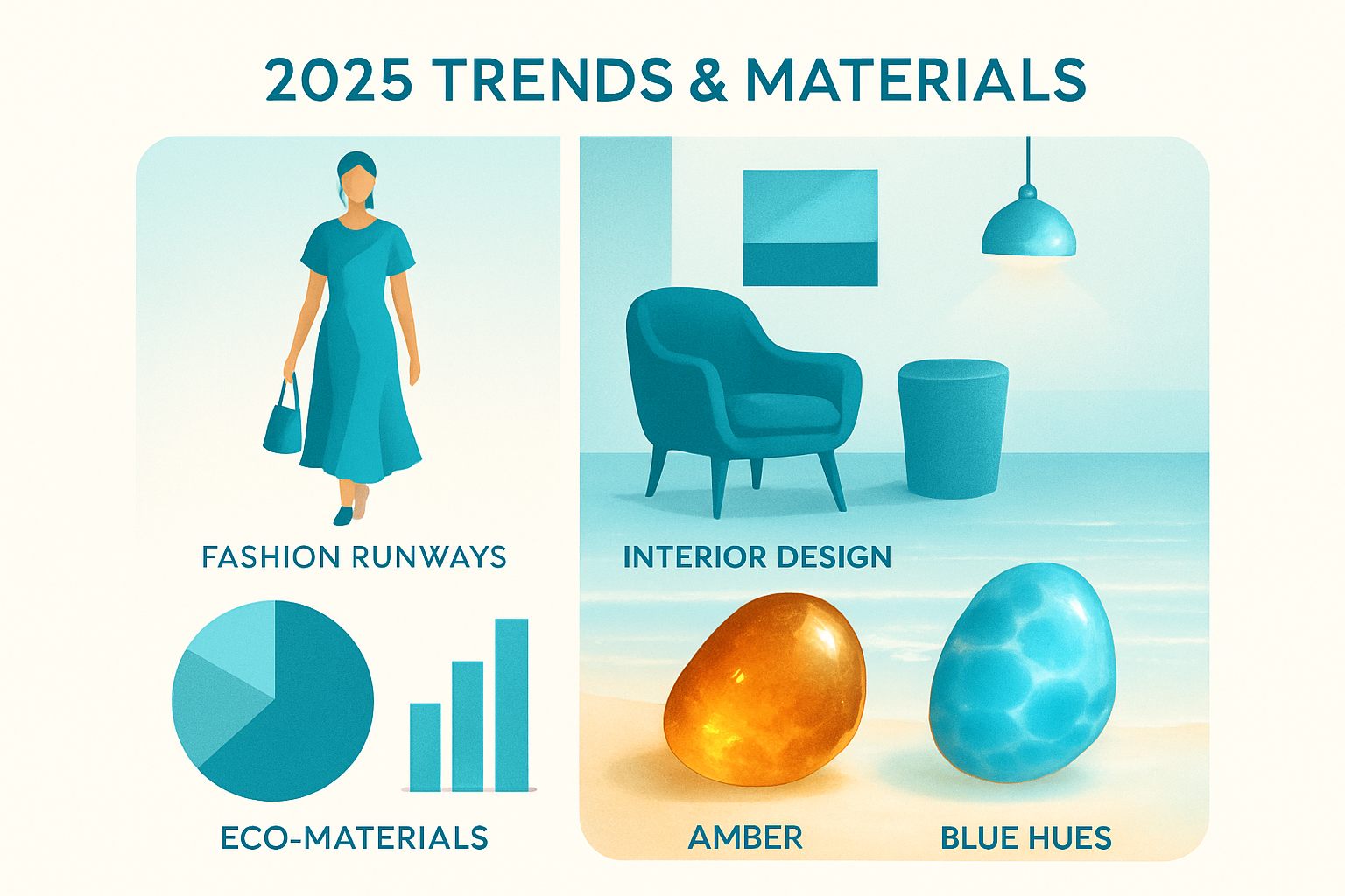 Amber and Blue in Fashion and Interior Design Trends for 2025