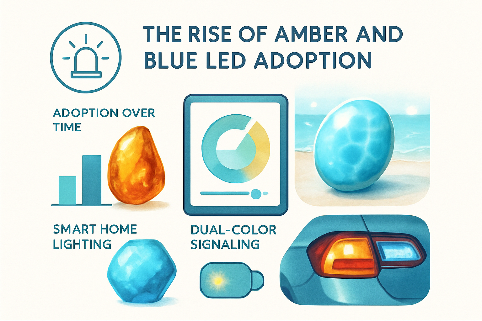 Technological Innovations: Amber and Blue in Lighting and Displays