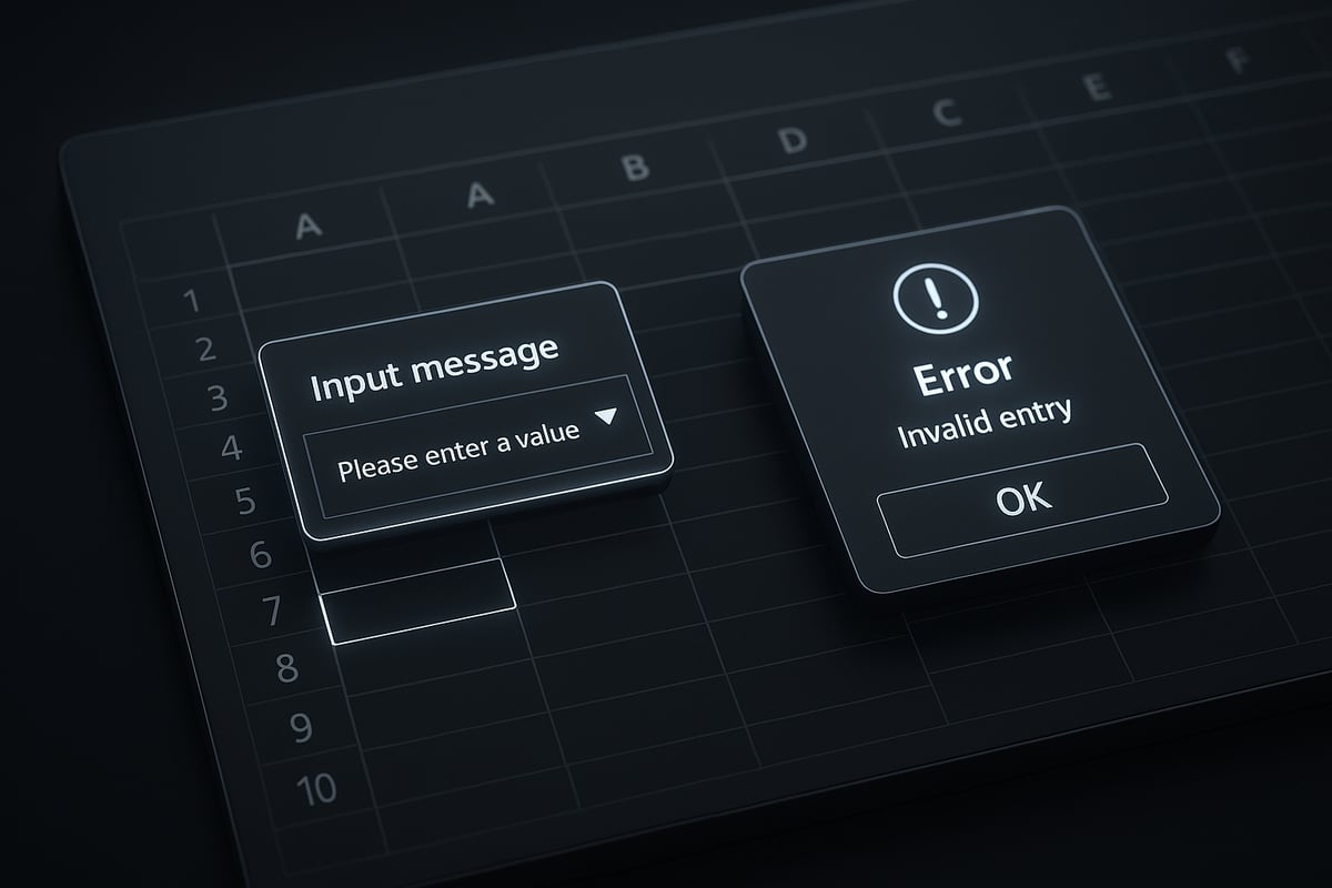Customizing Drop Down Lists: Input Messages and Error Alerts