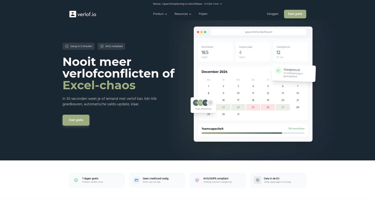 Verlofaanvragen Goedkeuren Managers: De Gids Voor 2026 - Voorbeeld: Verlof.io &ndash; Effici&euml;nt en Compliant Verlofbeheer