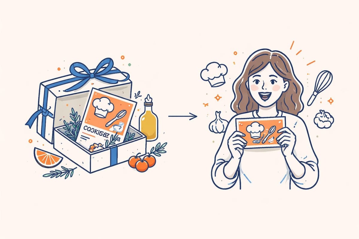 Cooking class gift presentation