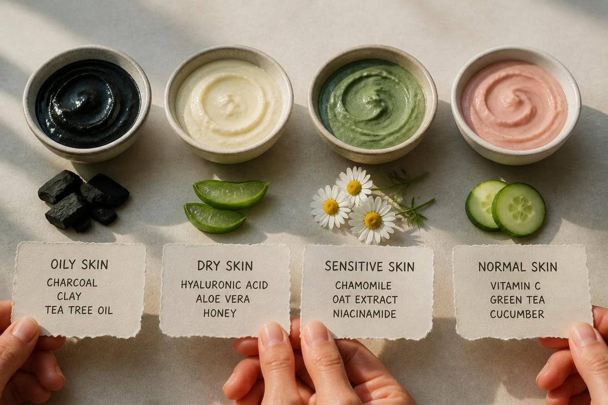 Skin types and peel off mask selection