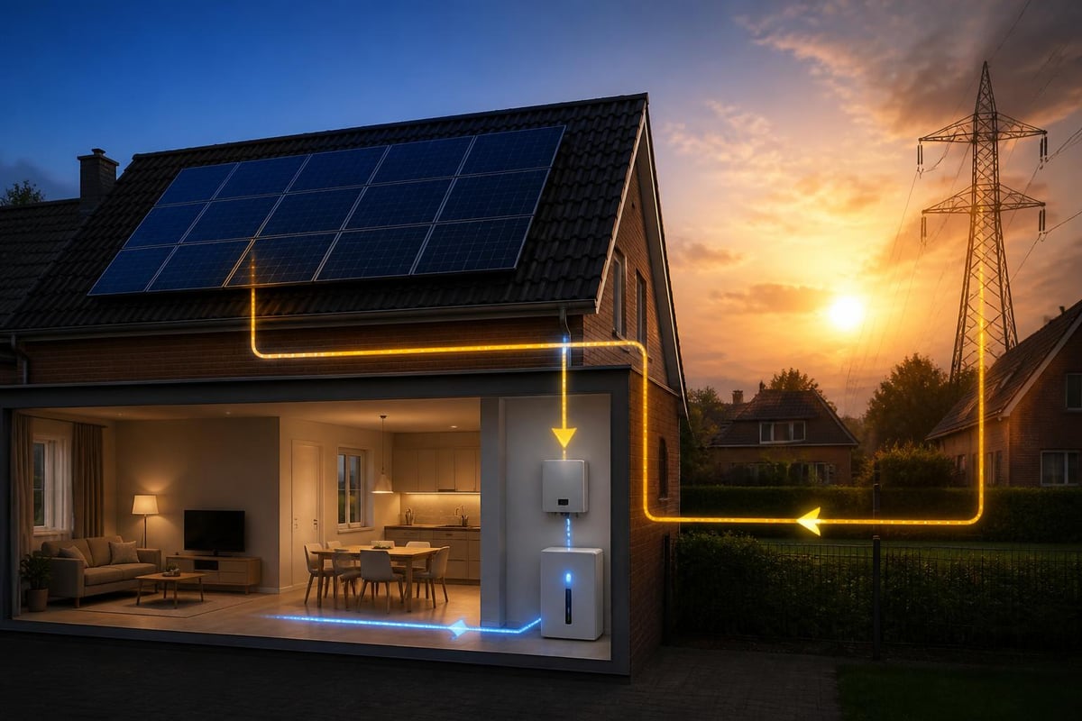 Energiestromen zonnepanelen