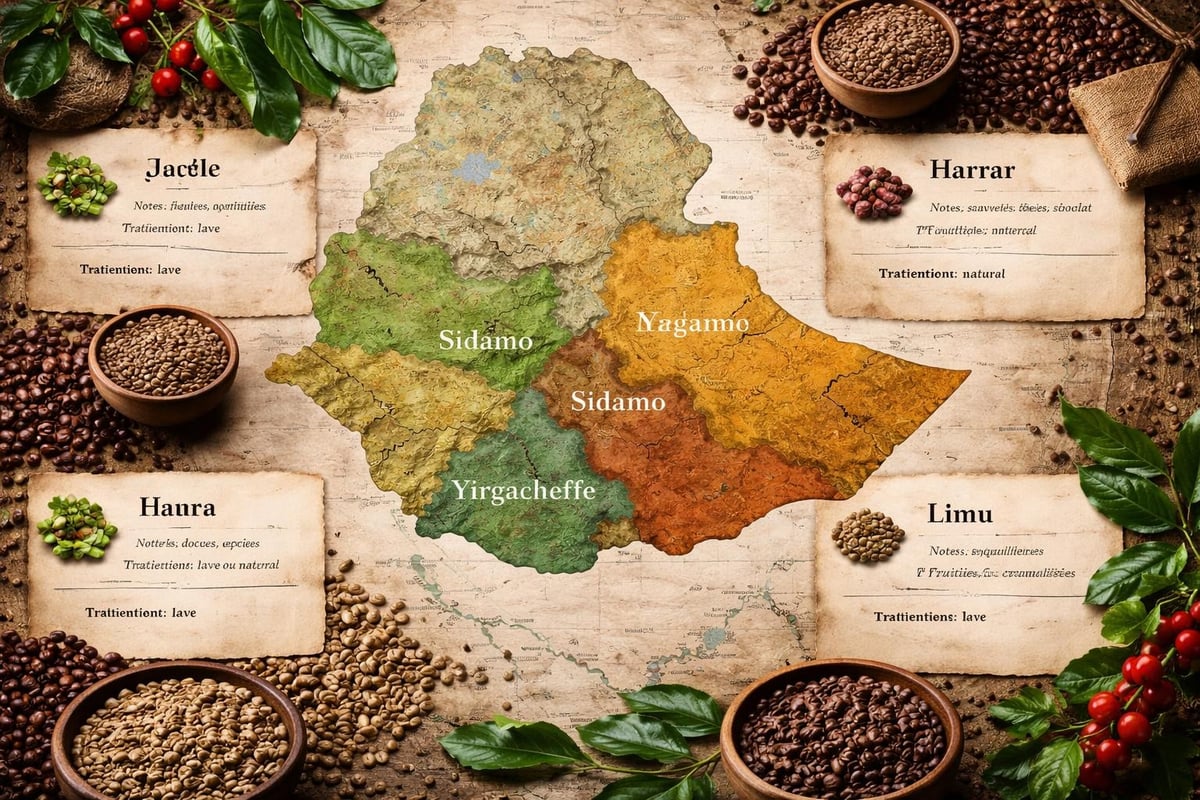 Diversité cafés éthiopiens