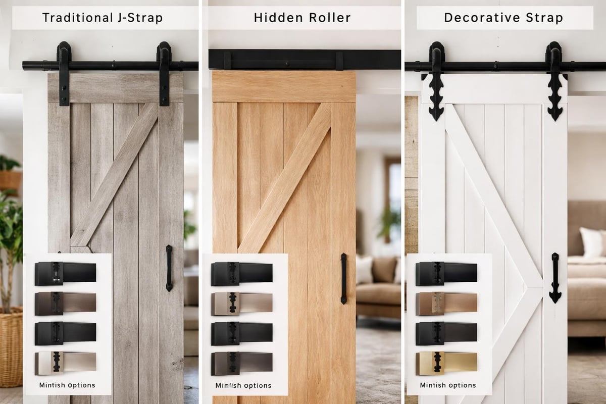 Barn door hardware styles