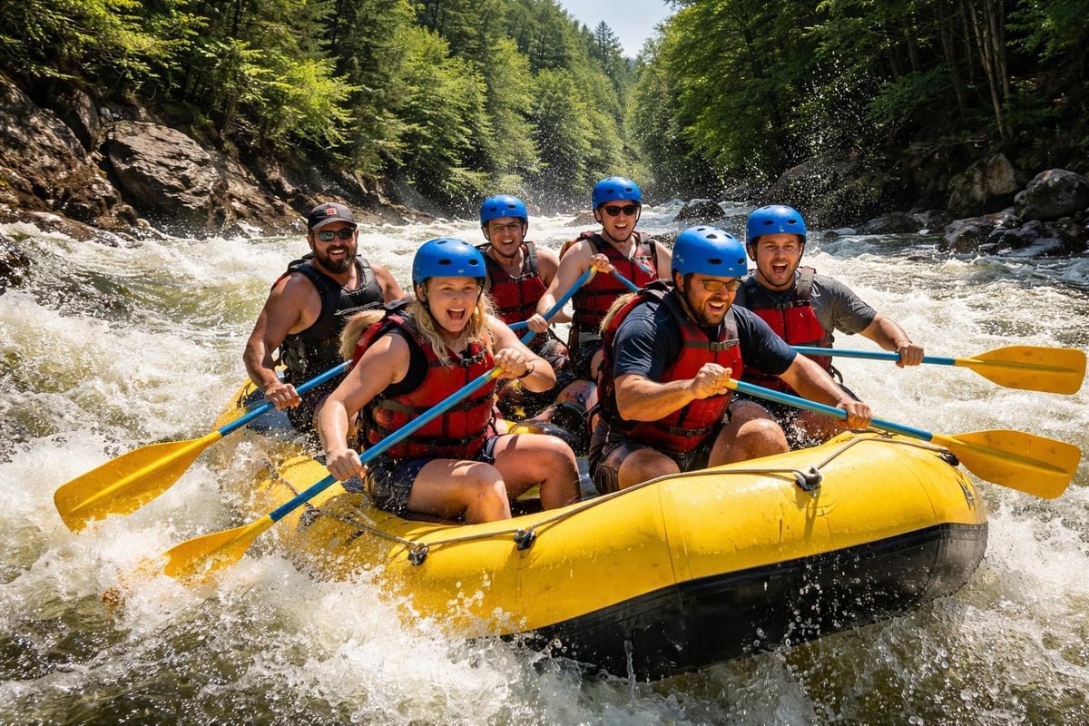 Whitewater rafting adventure on Kennebec River