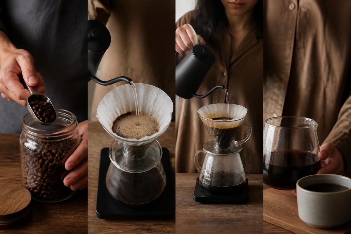 Pour over brewing ritual