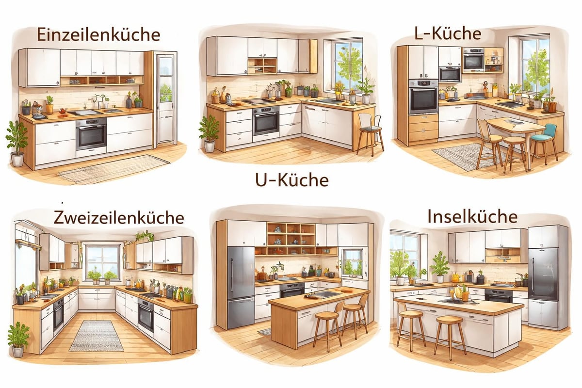 Küchenformen für verschiedene Räume