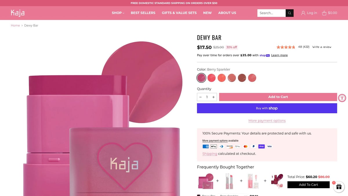 8 Skincare Makeup Must-Haves for Glowing Skin in 2026 - Kaja Beauty Dewy Bar Cheek & Lip Multi-Stick