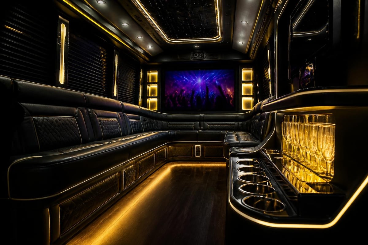 VIP party bus amenities