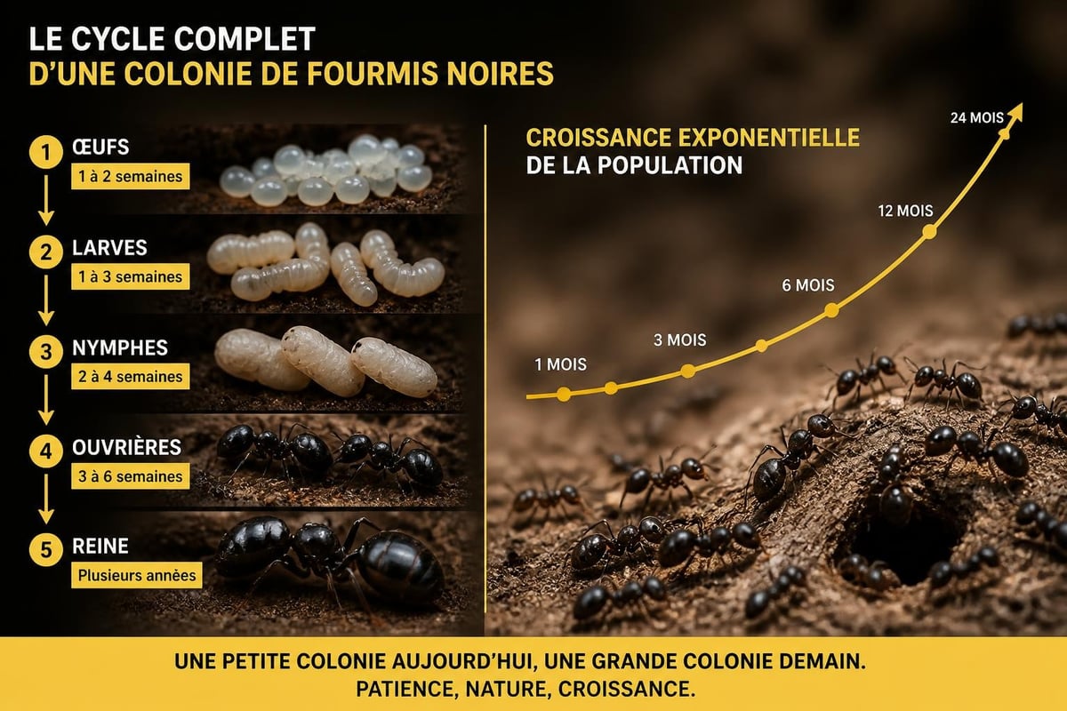 Cycle de vie des fourmis noires