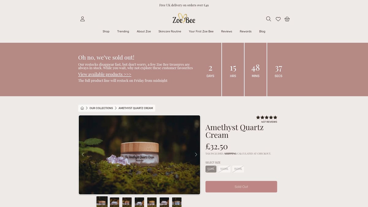 Top 8 Cruelty Free Skin Care Products To Try In 2025 - Zoe Bee Beauty Amethyst Quartz Cream