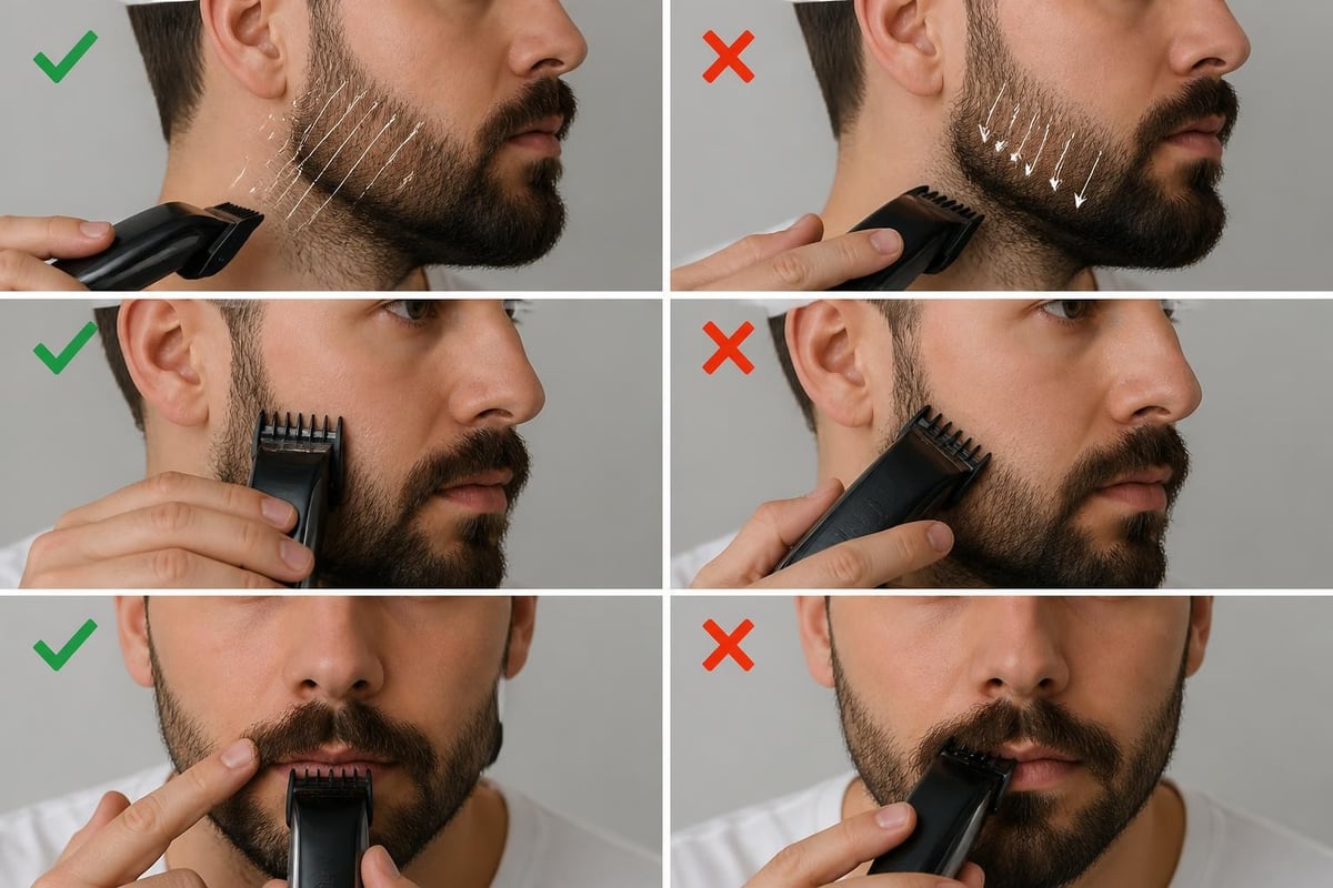 Before and after proper trimming technique