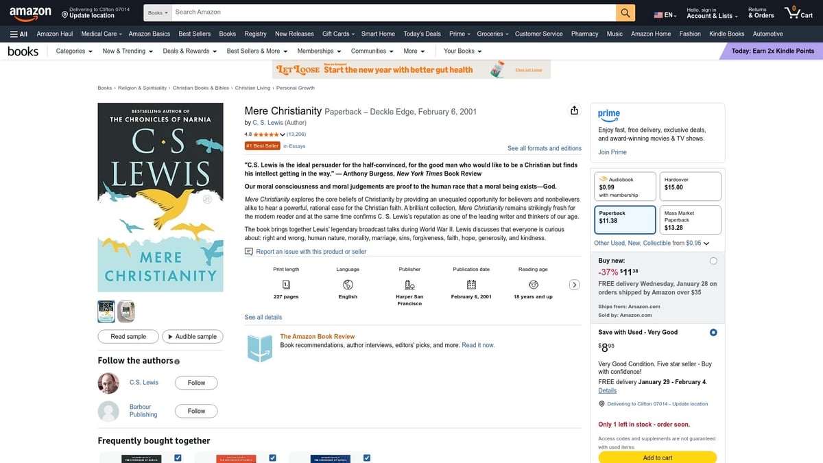 7 Best Christian Books to Inspire Your Faith in 2026 - Mere Christianity by C.S. Lewis