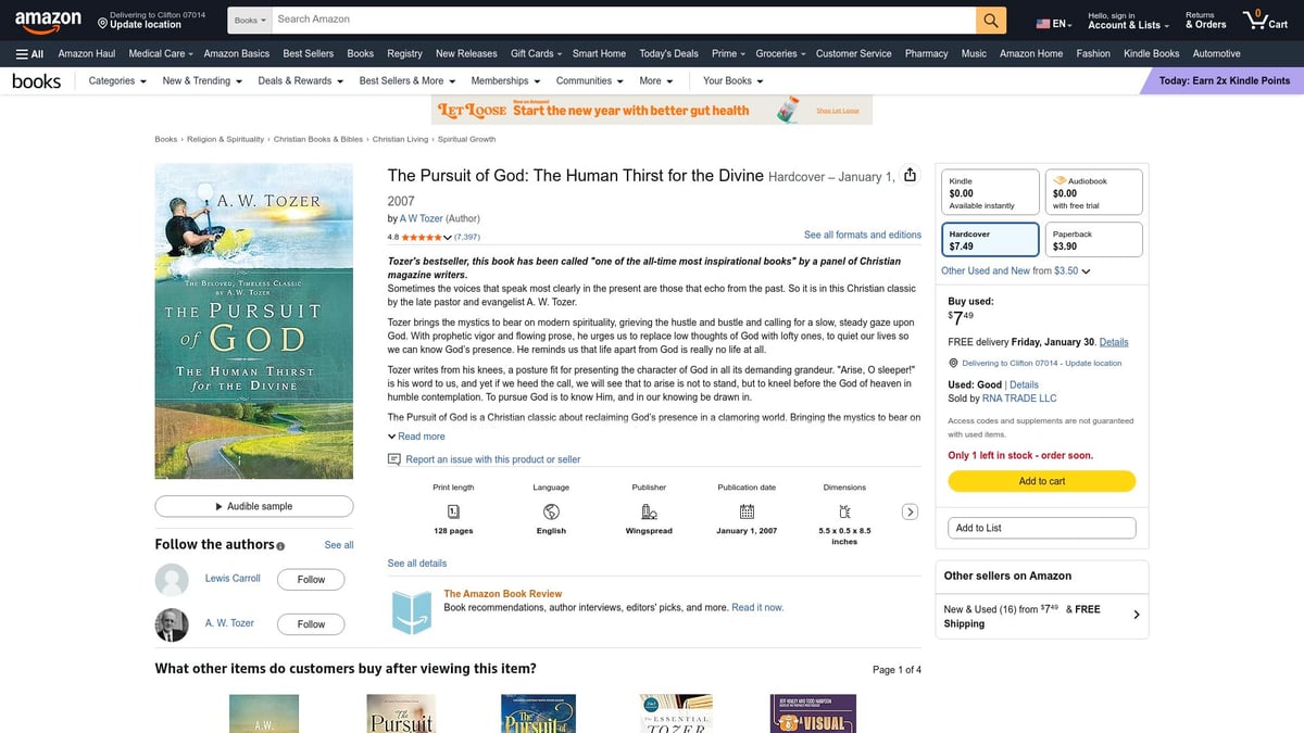 7 Best Christian Books to Inspire Your Faith in 2026 - The Pursuit of God by A.W. Tozer