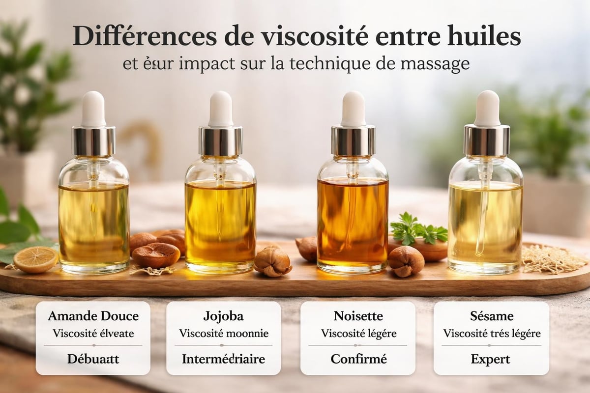 Comparaison texture huiles végétales