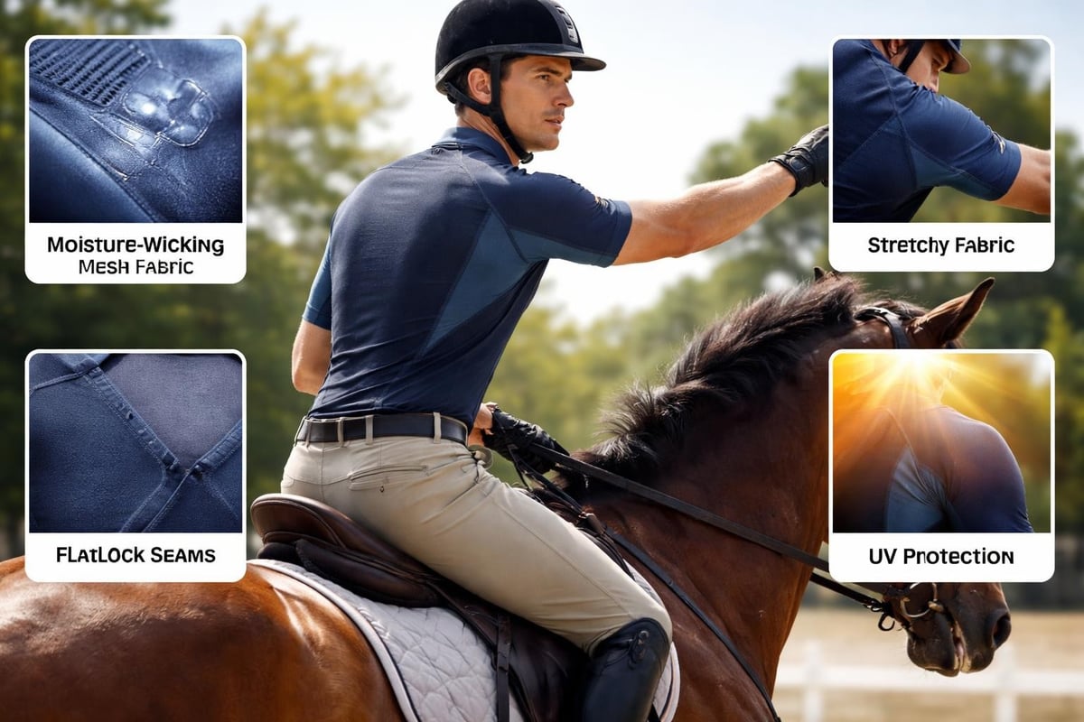 Technical shirt features for riders