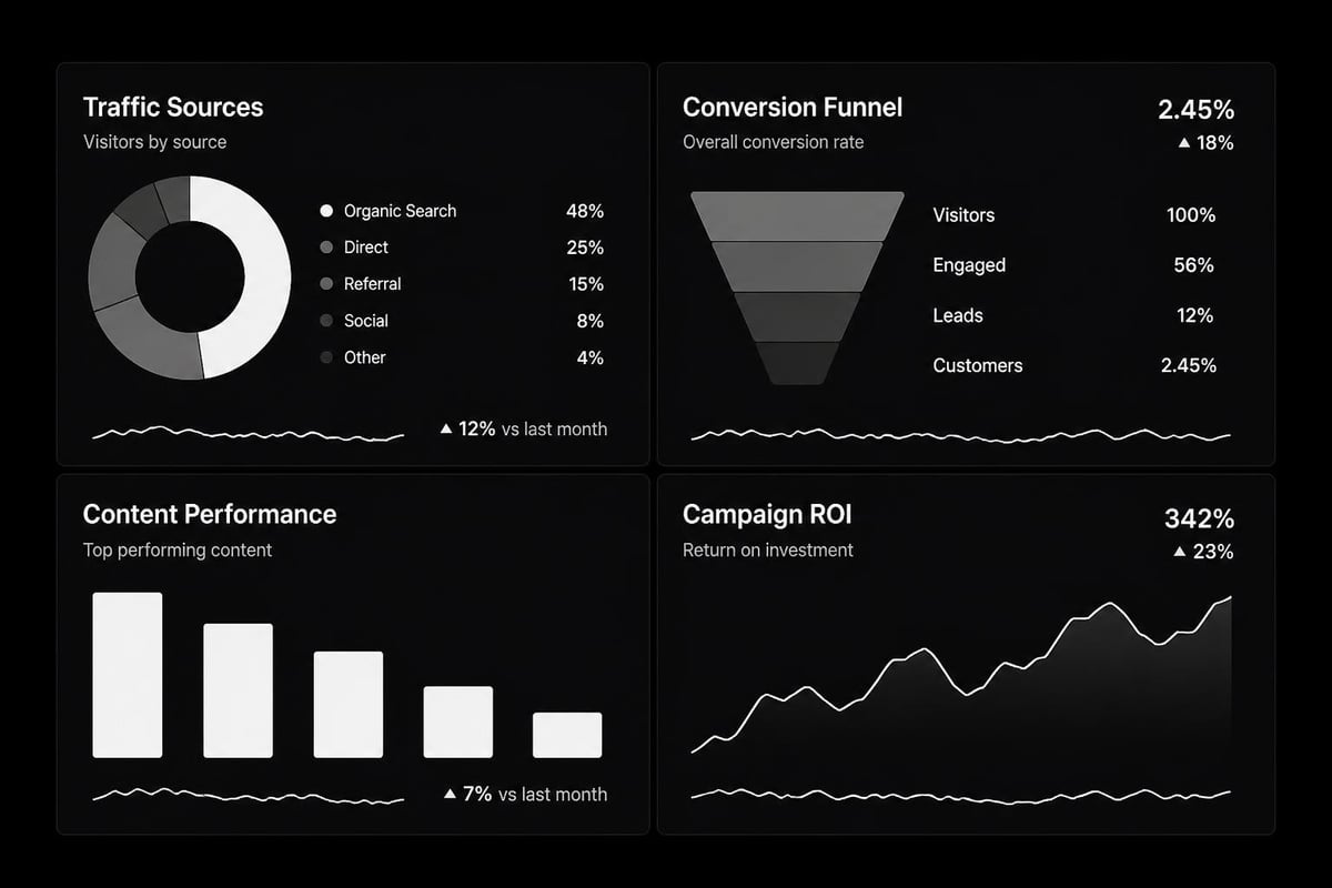 KPI dashboard layout