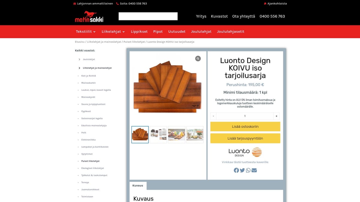 8 Parasta Suomalaiset Liikelahjat Yrityksille 2025 - Luonto Design Koivu Iso Tarjoilusarja