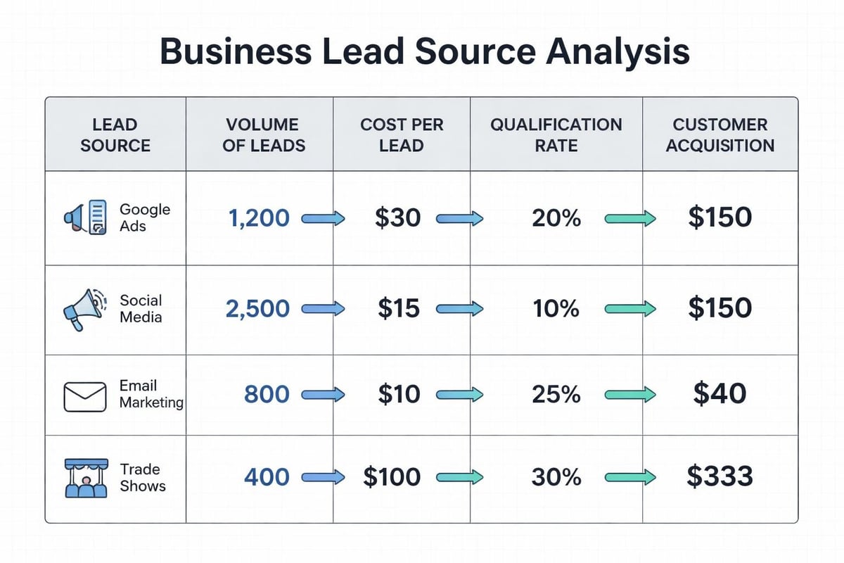 Lead source ROI comparison
