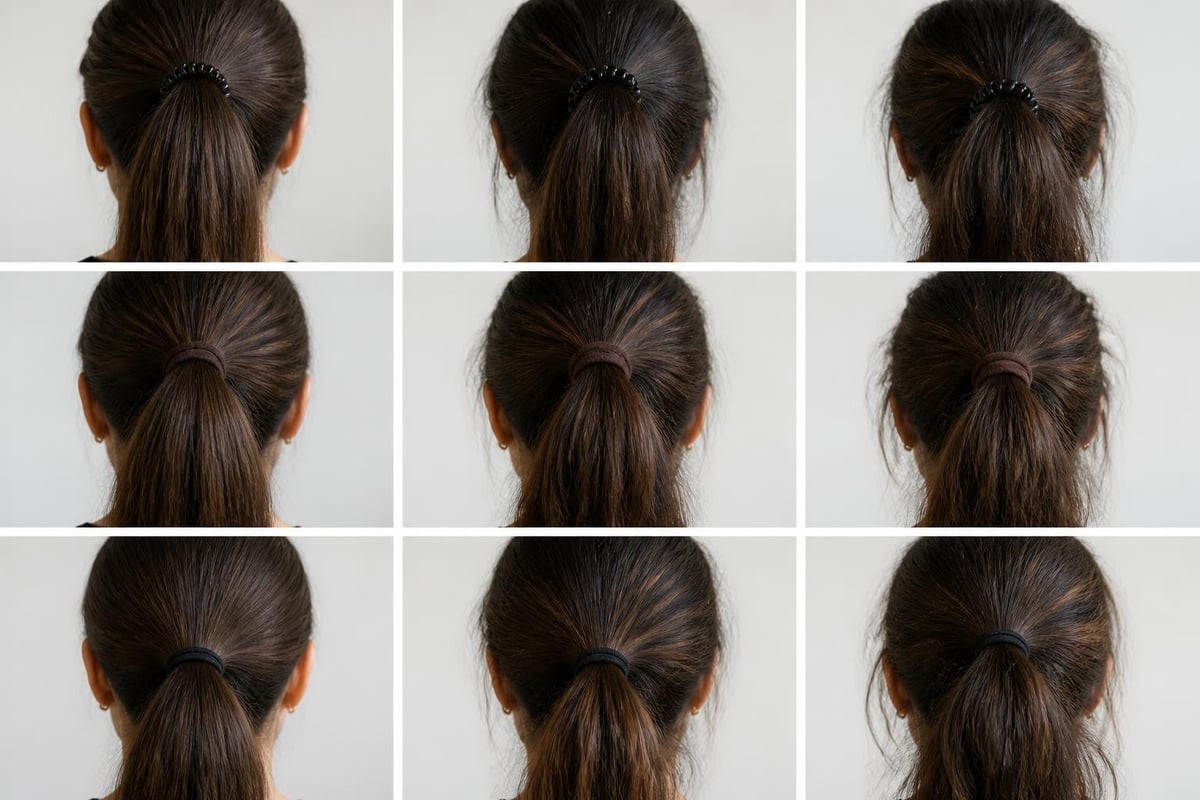 Day-long wear progression of different hair tie types