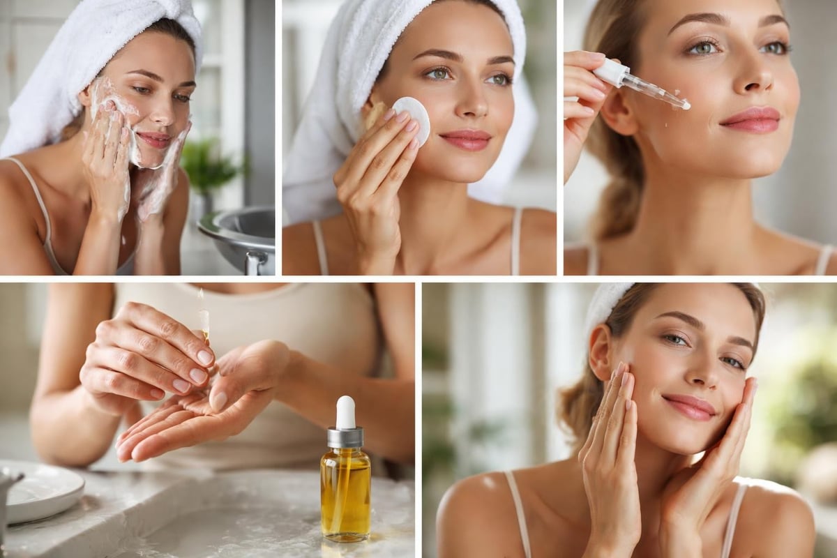 Daglig ansigtsolie ansigtspleje rutine