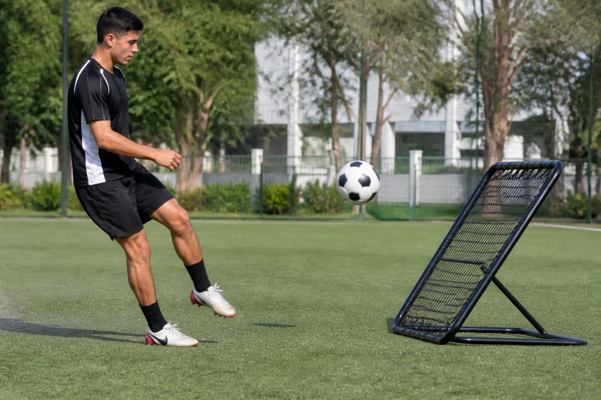 Soccer rebounder angle settings