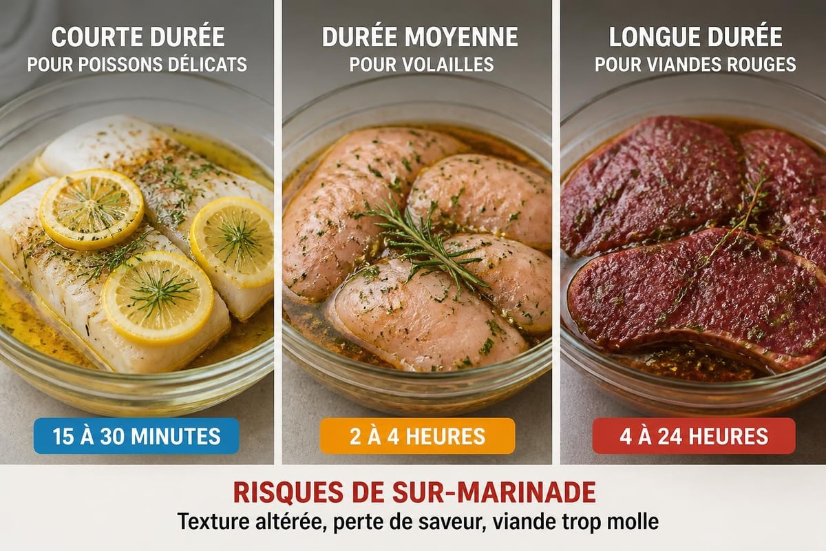 Temps de marinade selon les protéines