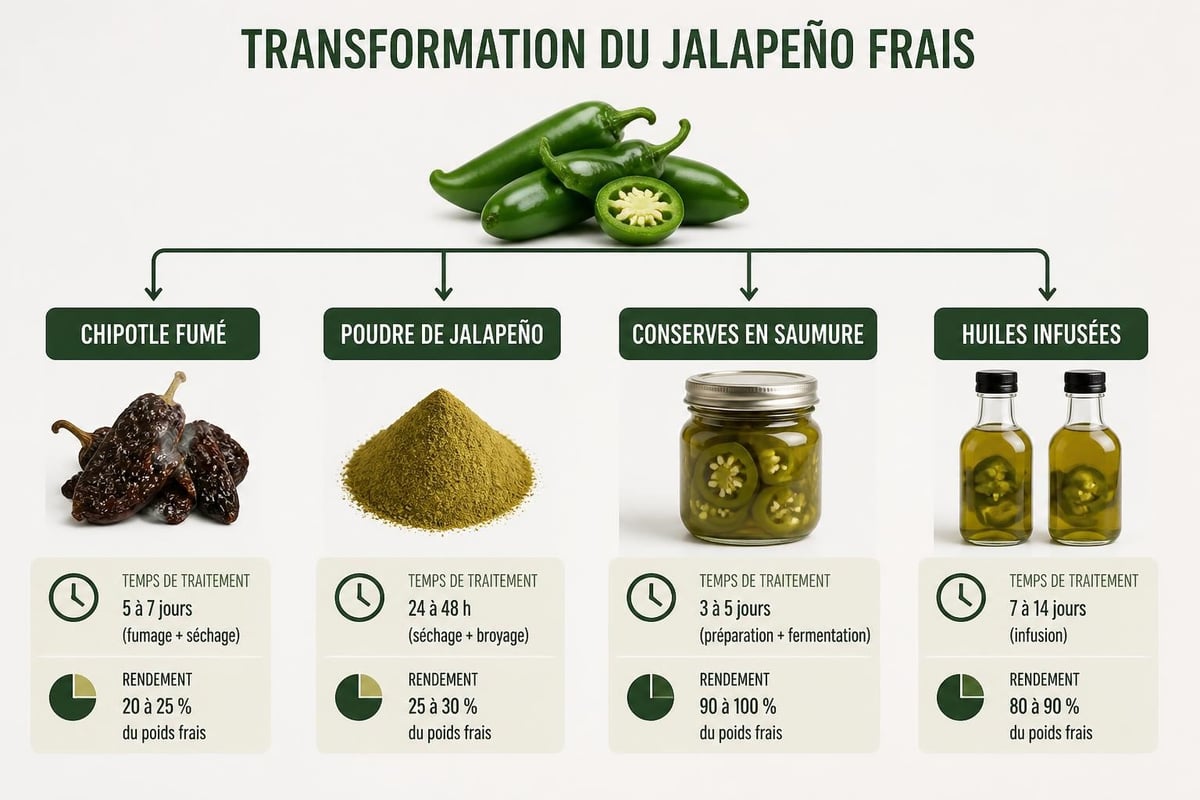 Processus de transformation du jalapeño