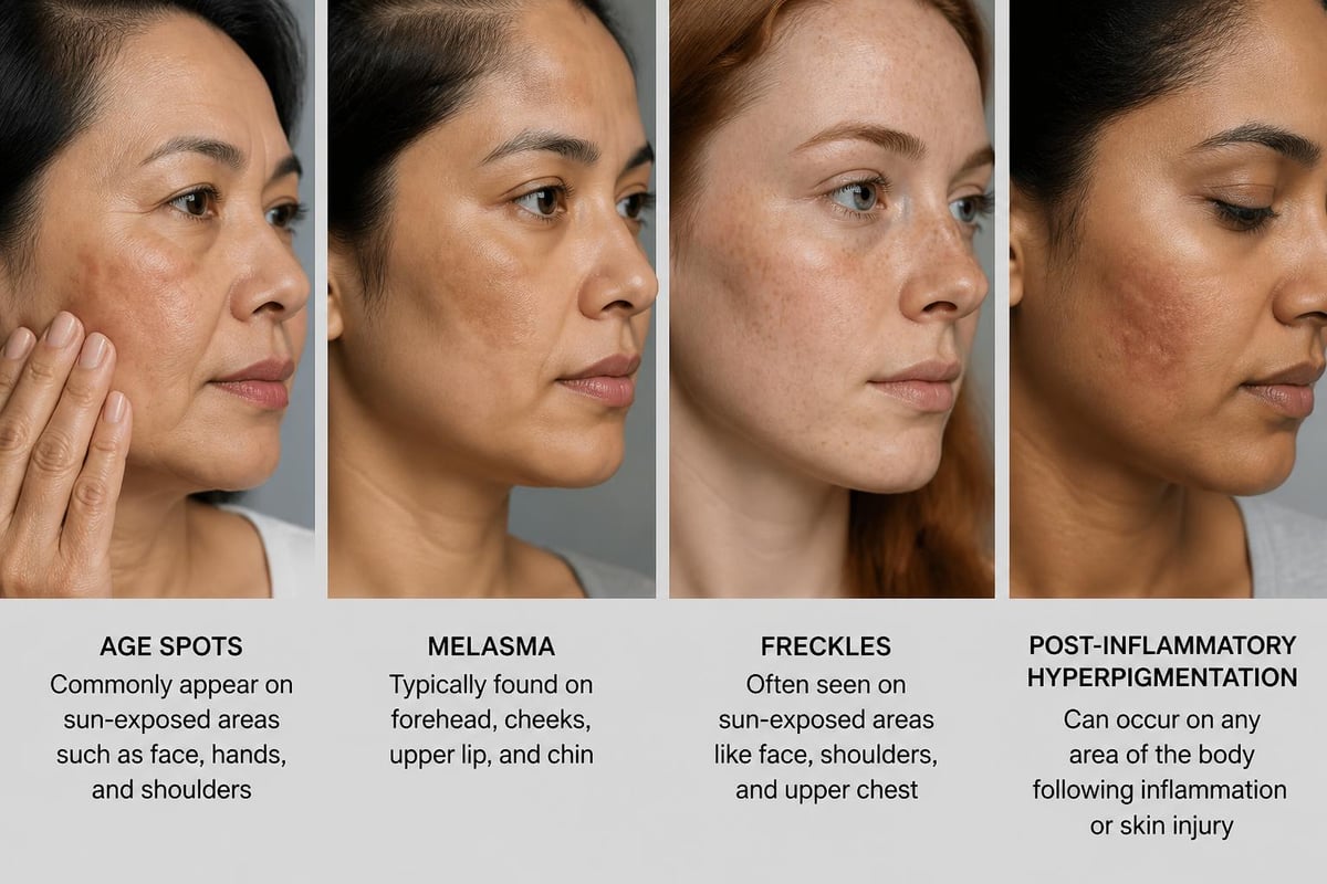 Different skin pigmentation types