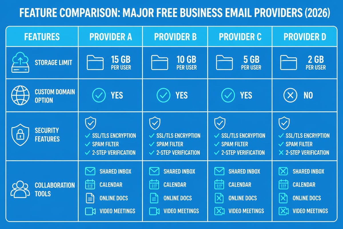 Email provider comparison