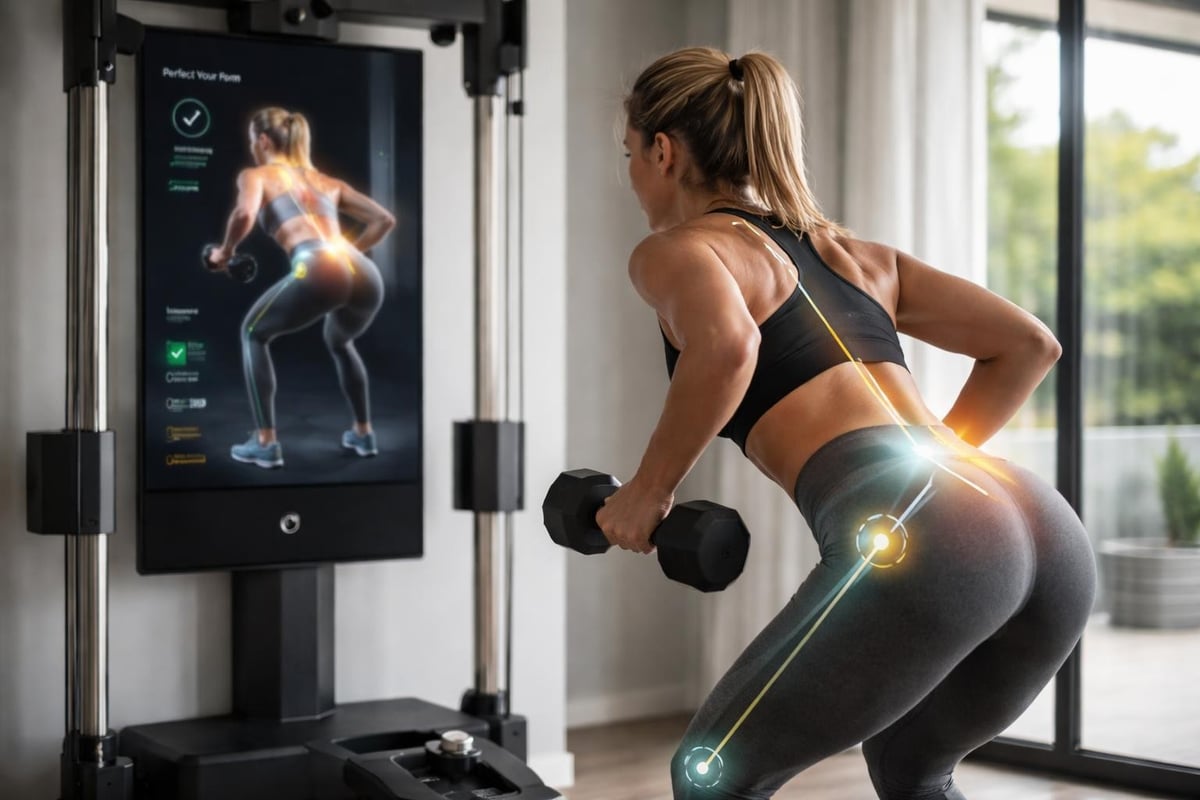 AI technology analyzing exercise form