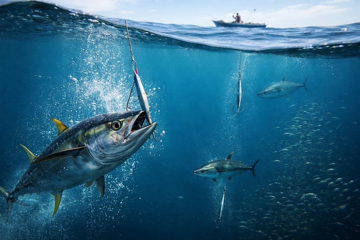 Tuna feeding behavior