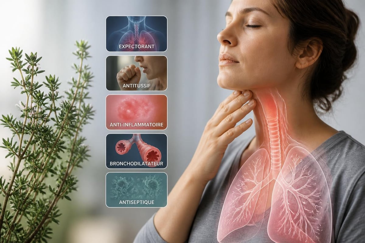 Mécanisme d'action respiratoire du thym