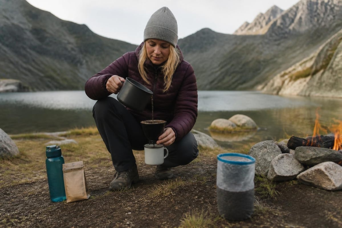 Leave No Trace coffee brewing