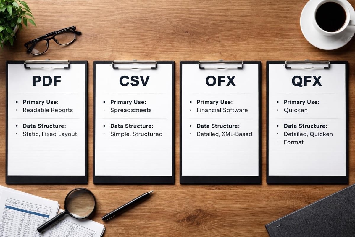 Bank format types comparison