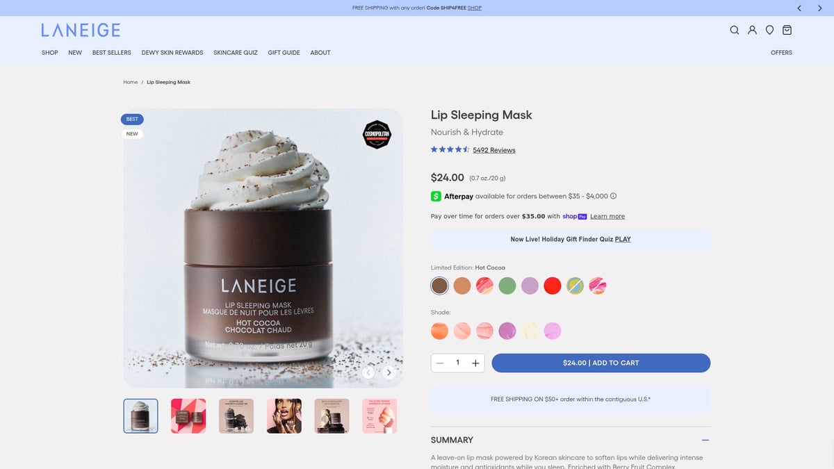 9 Must-Try All Good Korean Cosmetics Picks for 2026 - Laneige Lip Sleeping Mask