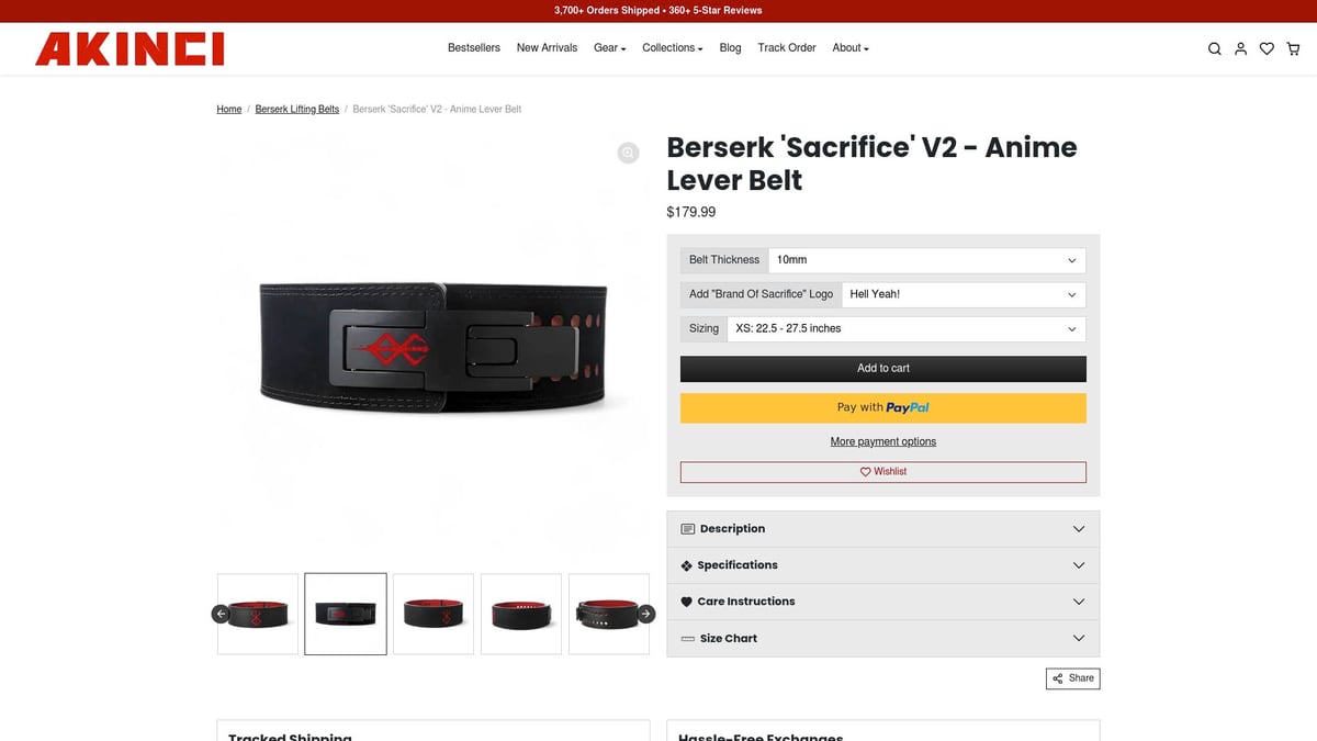 7 Best Anime Weightlifting Belt Designs to Try in 2026 - Akinci Strength Berserk ‘Sacrifice’ V2 Anime Lever Belt