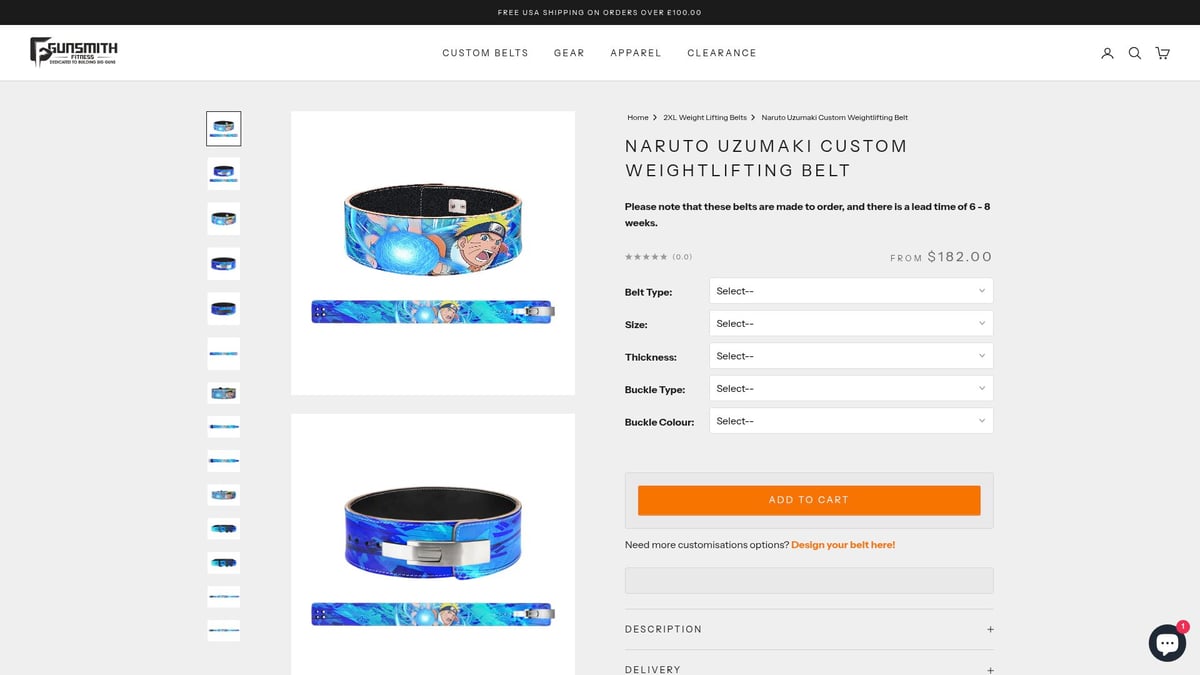 7 Best Anime Weightlifting Belt Designs to Try in 2026 - Gunsmith Fitness Naruto Uzumaki Custom Weightlifting Belt