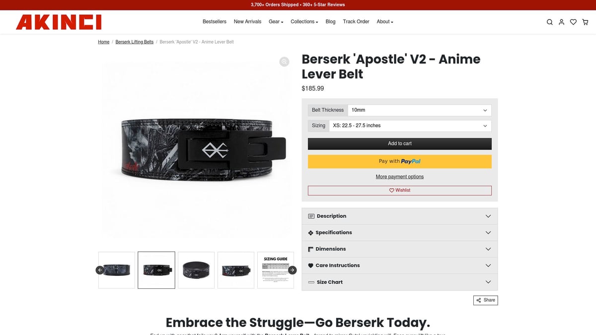 7 Best Anime Weightlifting Belt Designs to Try in 2026 - Akinci Strength Berserk ‘Apostle’ V2 Anime Lever Belt