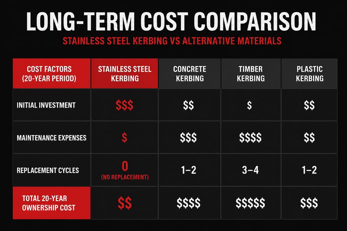 Kerbing cost comparison